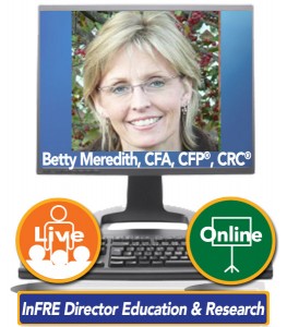 Betty Meredith, CFA, CFP®, CRC® – InFRE Director Education & Research