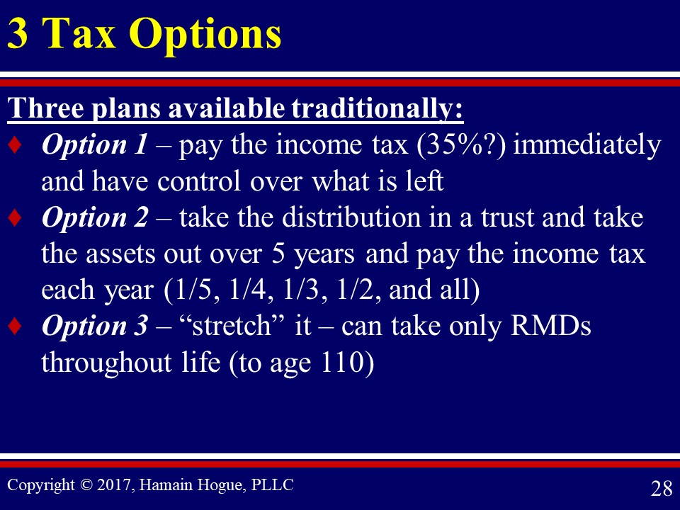 Three Tax Options