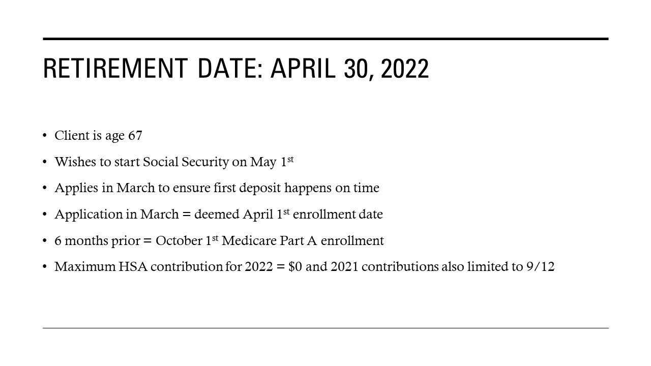 retirement date: April 30, 2022